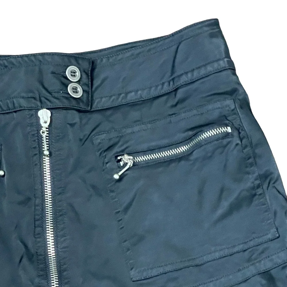 Kenar Punk Front Zip Pocket Mini Skirt Peplum‎ Stretch Fit & Flare Hem  8 Women